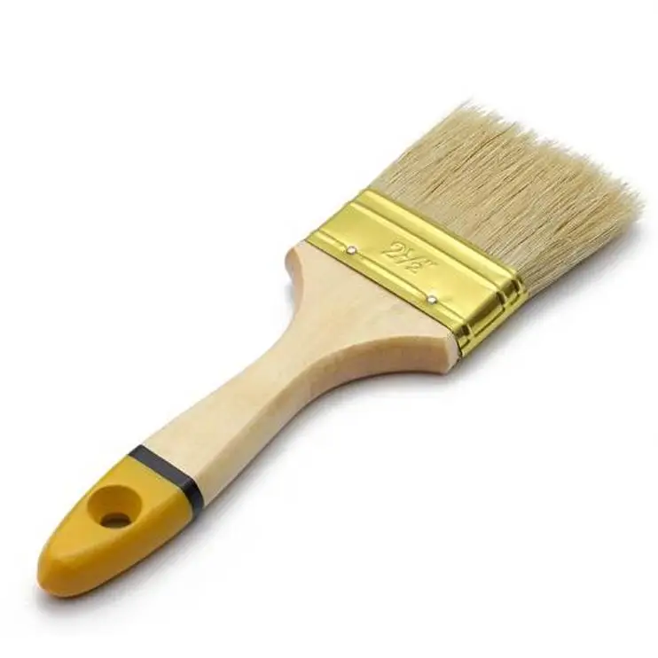 Chinese Manufacturer Supply Natural Painting Tools Flat Paint Brushes Angle Paint Brush