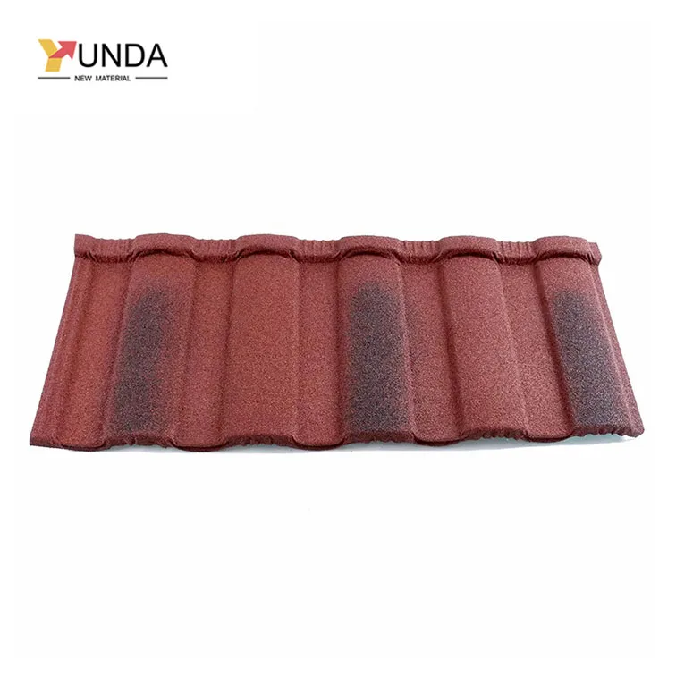 Nigeria Oem High Quality Stone Granules Coated Metal Roof Tile Al Zn Stone Roof Tiles Price