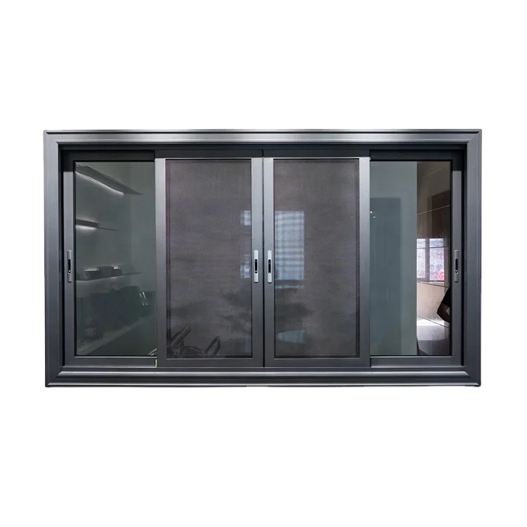 Slide Vertical Lock Aluminium Transaction Aluminum Locks And Folding Single With Louvre System Double Three Panel Sliding Window
