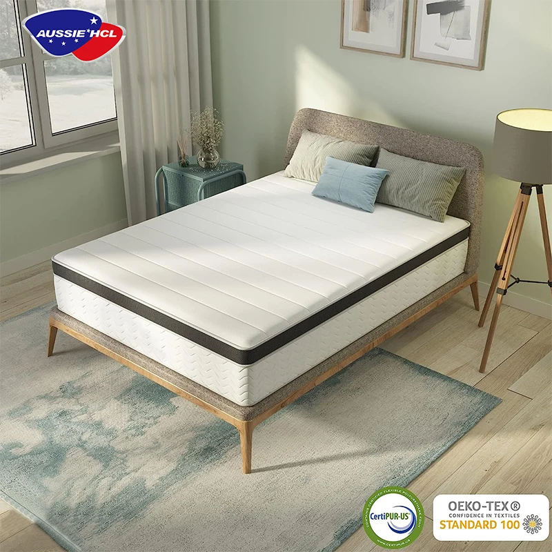 Foldable Bonnell Mattress matelas 8-12 Inch Fabric King Size Natural Latex Gel Memory Foam 5 Zone Pocket Spring Hybrid Mattress