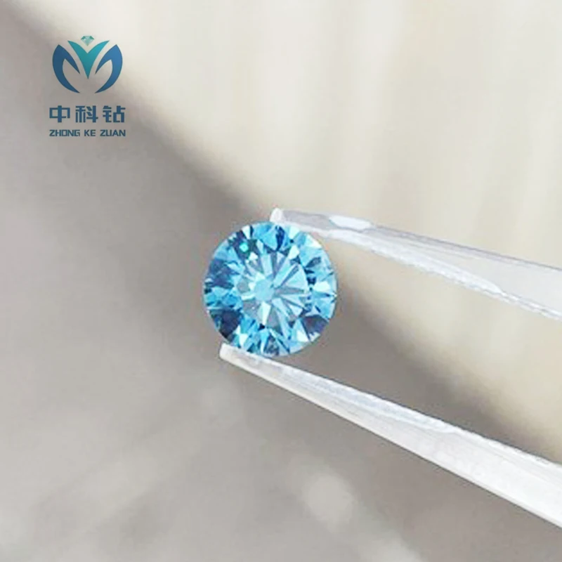 В наличии индивидуальные бриллианты ювелирные изделия VS Fancy Blue Round CVD HPHT Lab синего цвета
