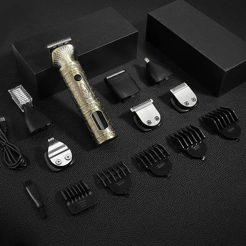 4D 885 Multifunction 7 in 1 Grooming Hair Clipper Kit USB Rechargeable Hair Remover Beard Nose Hair Trimmer For Whole Family