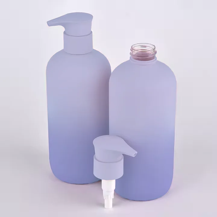 HDPE Body Lotion Shampoo Pump Bottles PET White Screw Plastic Cosmetic Packaging Custom Eco-friendly 200ml 300ml 500ml 5000pcs