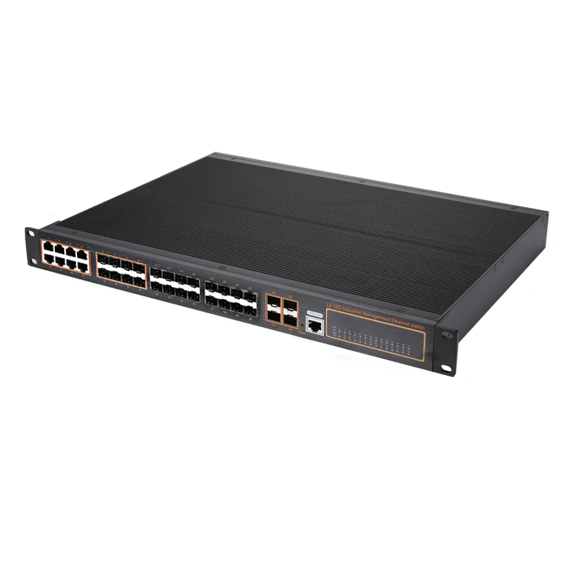 AS-EFS8G24F4T-RM Industrial 8 ports 24 SFP Rackmount Gigabit Managed Wide range DC Input RJ45 Ethernet Switch