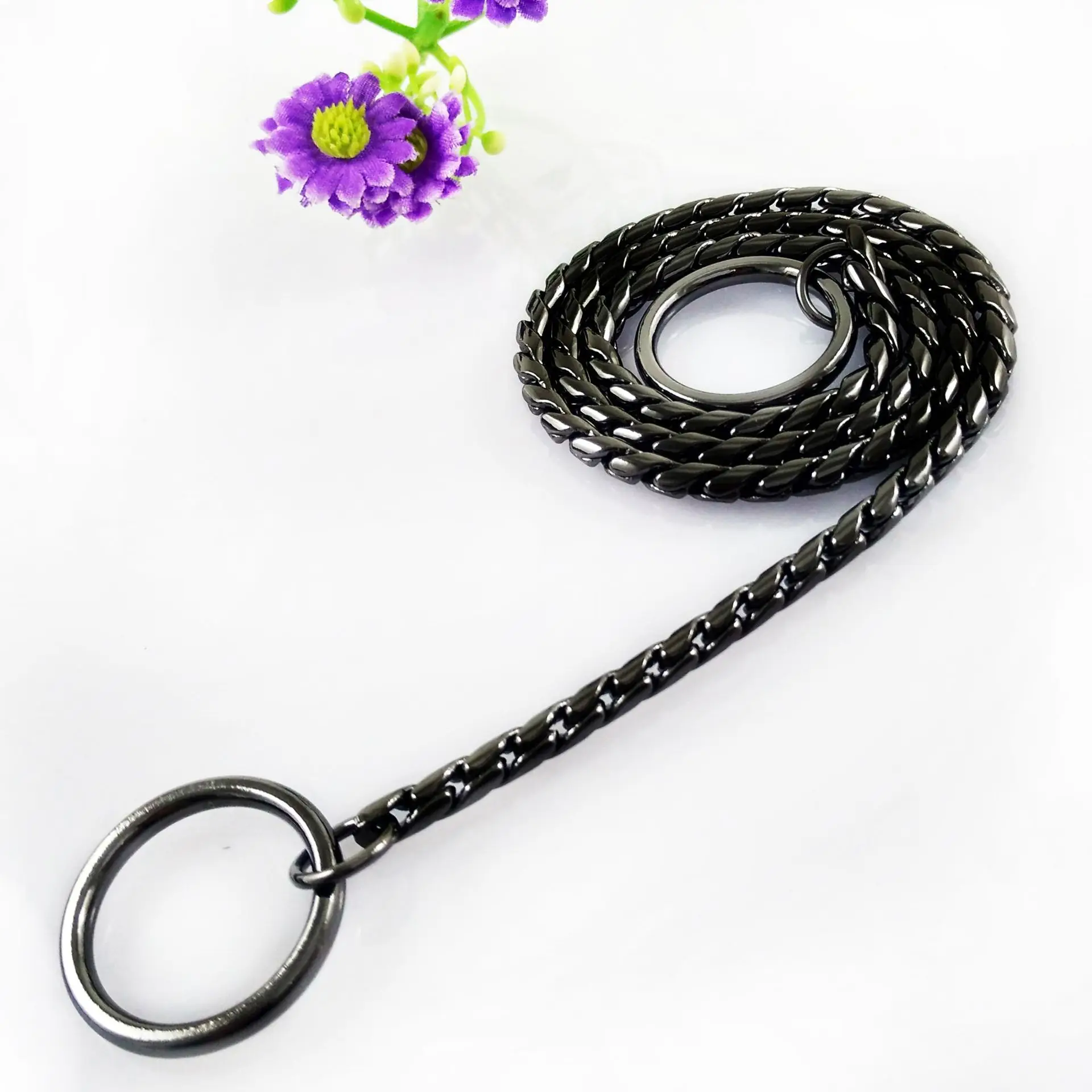 Dog Snake Chain Dog Choke Collar Heavy Duty Pet Chain Leash for Small Medium Large Dogs Command Obedience Training