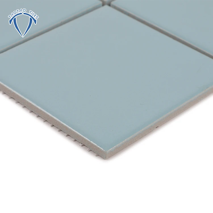 New Products Fashion Customized 48x48mm Blue Color Square Shape Porcelain Villa Swimming Pool Tile Mosaic