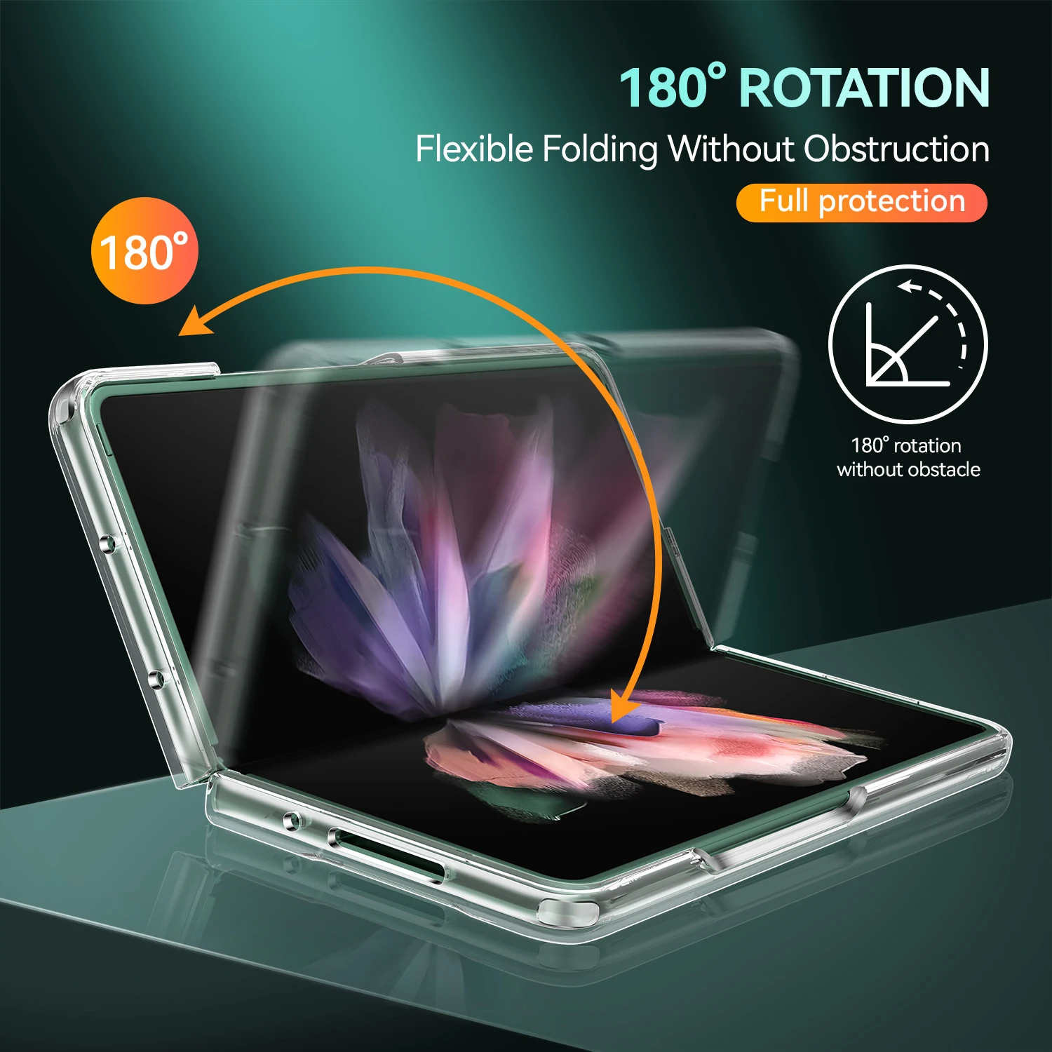 For Samsung Galaxy Z FOLD 4 Wholesale Price 1.5MM PC TPU Shockproof Folding Transparent Phone Case Clear Cover