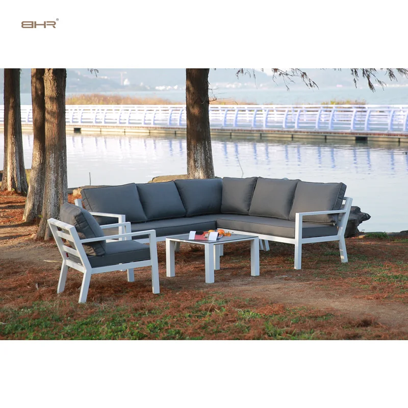 Классический садовый диван для патио, секционный диван, комплект уличной алюминиевой мебели