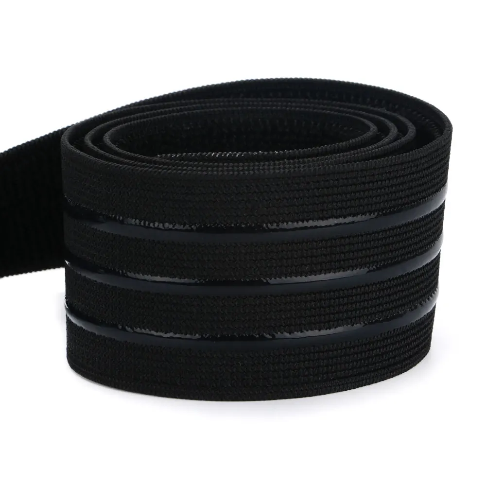 Anti-Slip Silicone Elastic Band Non-Slip Silicone Black White Elastic Band for Garments