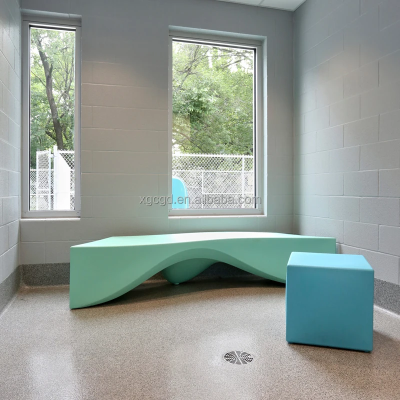 Garden Fiberglass Wood Benches Outdoor Leisure Bench Lounge Seat