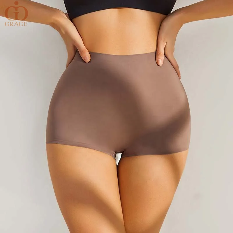 Оптовая продажа трусики со средней талией с логотипом на заказ трусики-боксеры для йоги пуш-ап женское нижнее белье трусы-шорты бесшовные