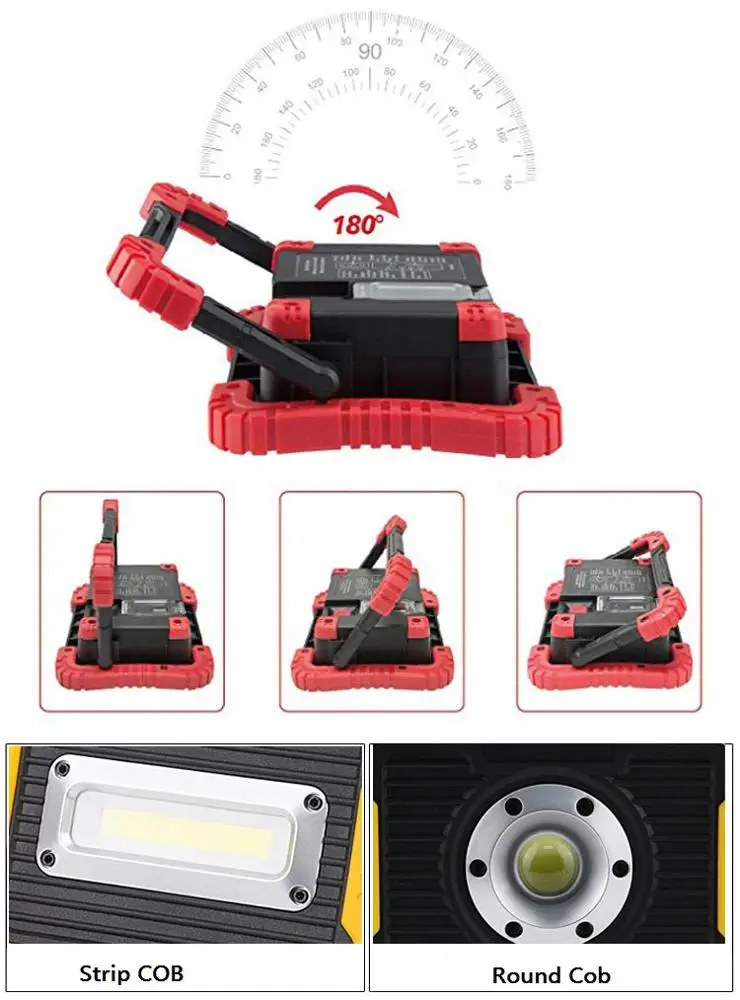 12V Portable 8W/15W usb rechargeable battery inspection lamp cob Led work light