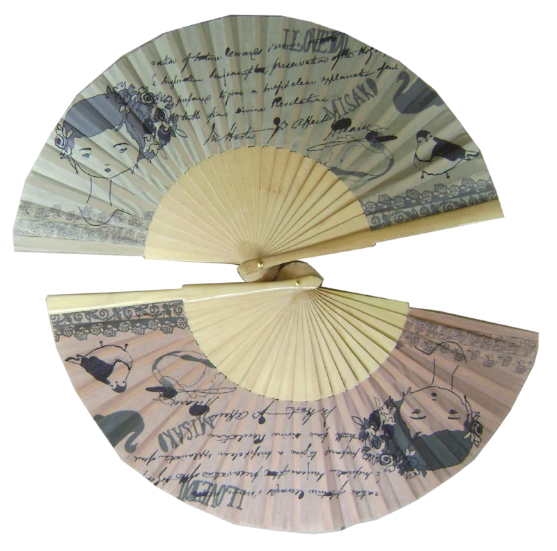 Personalized Printed Art Logo Handfan Favor Fabric Wooden Paper Sublimating Folding Custom Hand Fan for Promotion