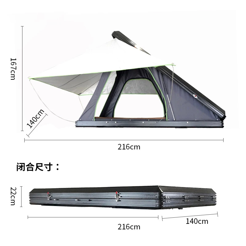 Rooftop Tent Offroad Car Aluminium Triangle Roof Top Tent wiht window
