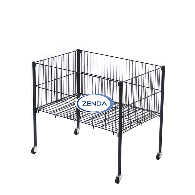 Low MOQ Stainless Steel Wire Mesh Lightweight Roll Cage Danish Flower Trolley With 4 Swivel Castors