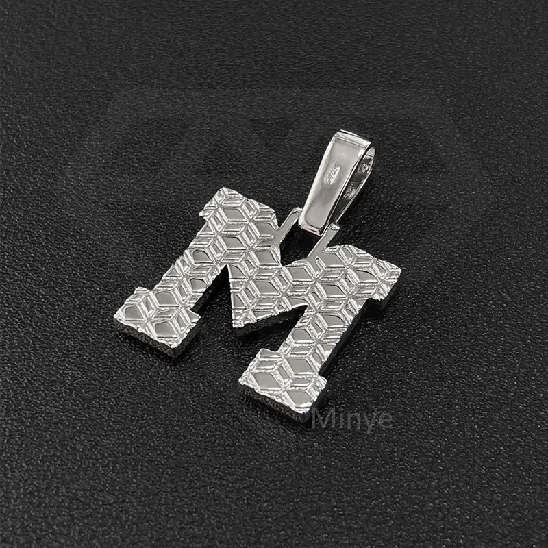 Custom Luxury Personalized Letters Hip-hop Silver Pendant Iced Out Moissanite Fine Jewelry with GRA certificate