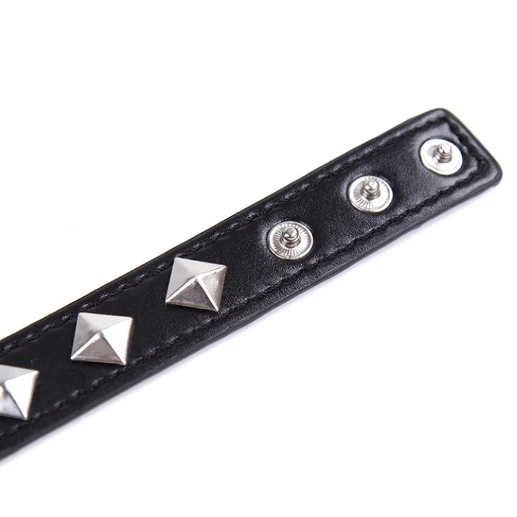 Bondage PU Leather Choker, Collar with Round Metal Ring for Female