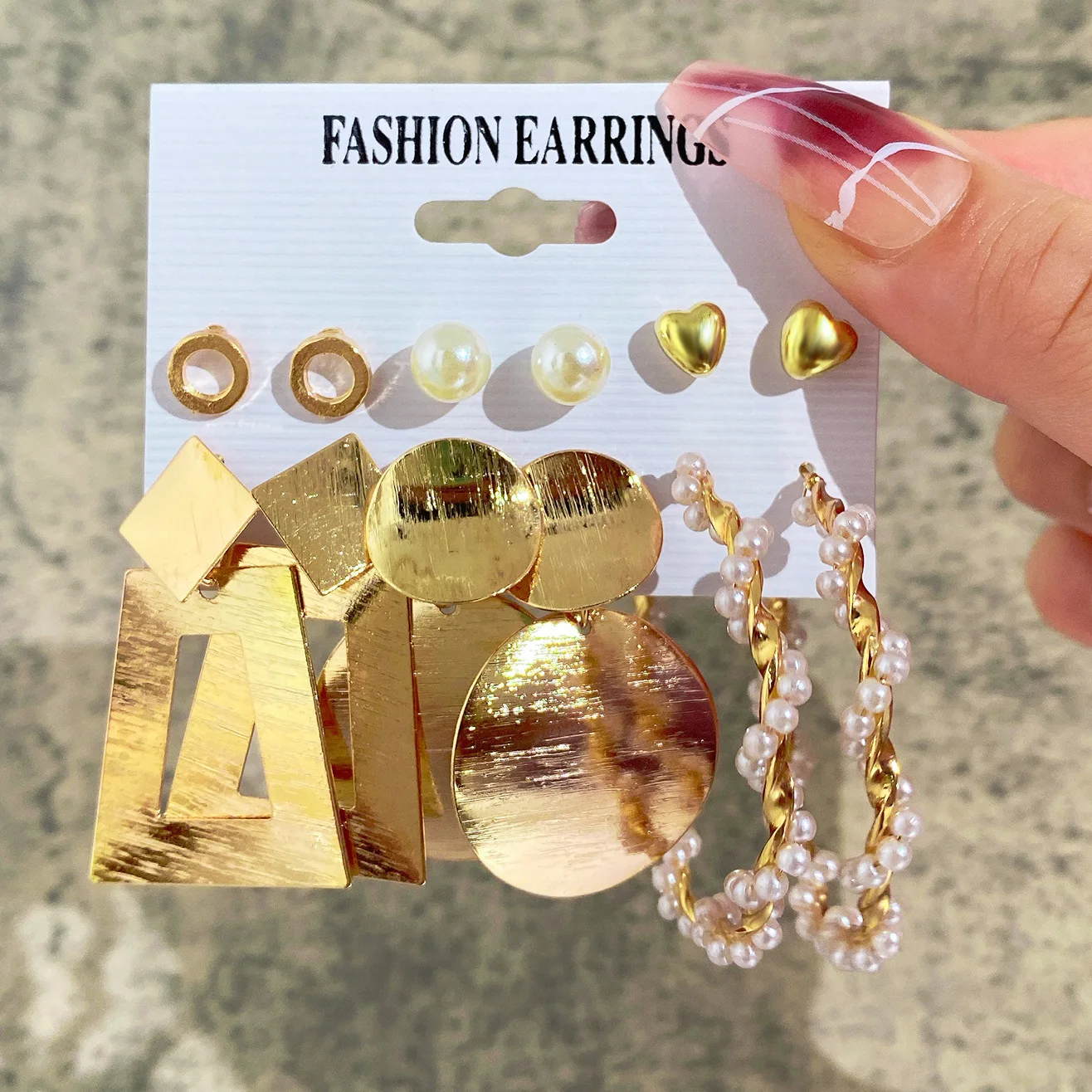 Korean Wholesale Statement Pearl Diamond Hoop Earrings Set 2023 Trend Set of Earrings Jewelry For Women