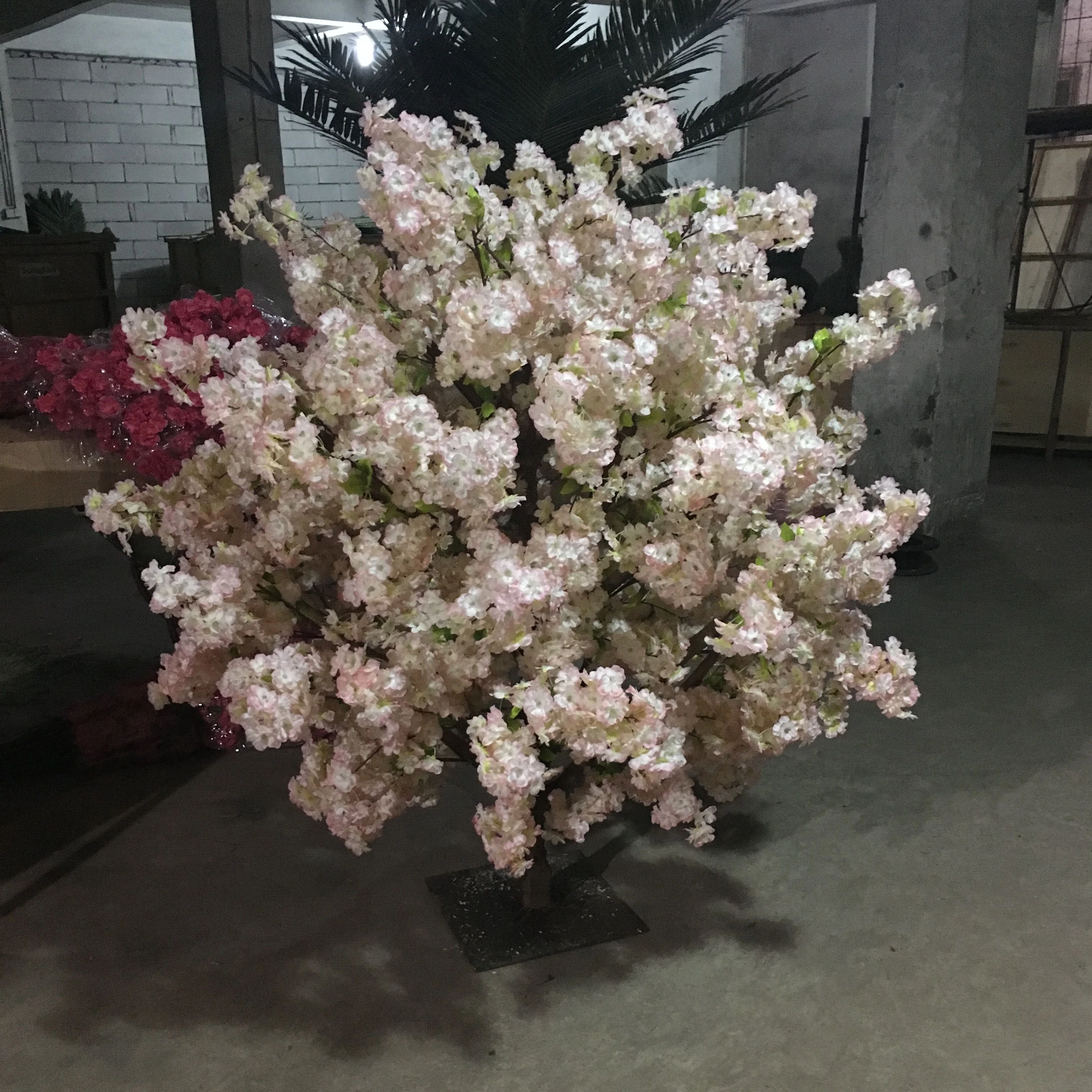 Outdoor 1M Small Pink white cherry blossom simulation fake tree artificial flowers and trees