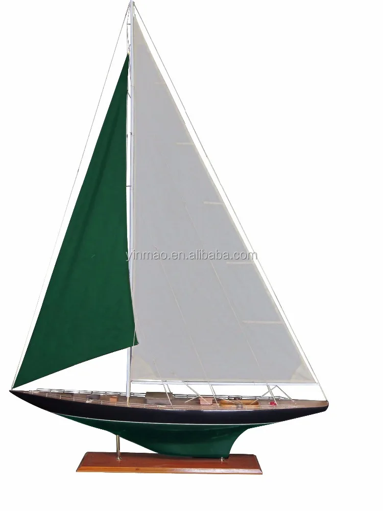 J K4 Yacht Model 3 sets 138cm length Wooden sailboat model racing yacht sailing boat vessel