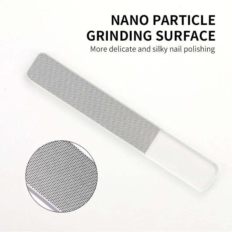 Bulk glass nail files suppliers beauty care tool smooth finish shiner polisher nail filer with white case