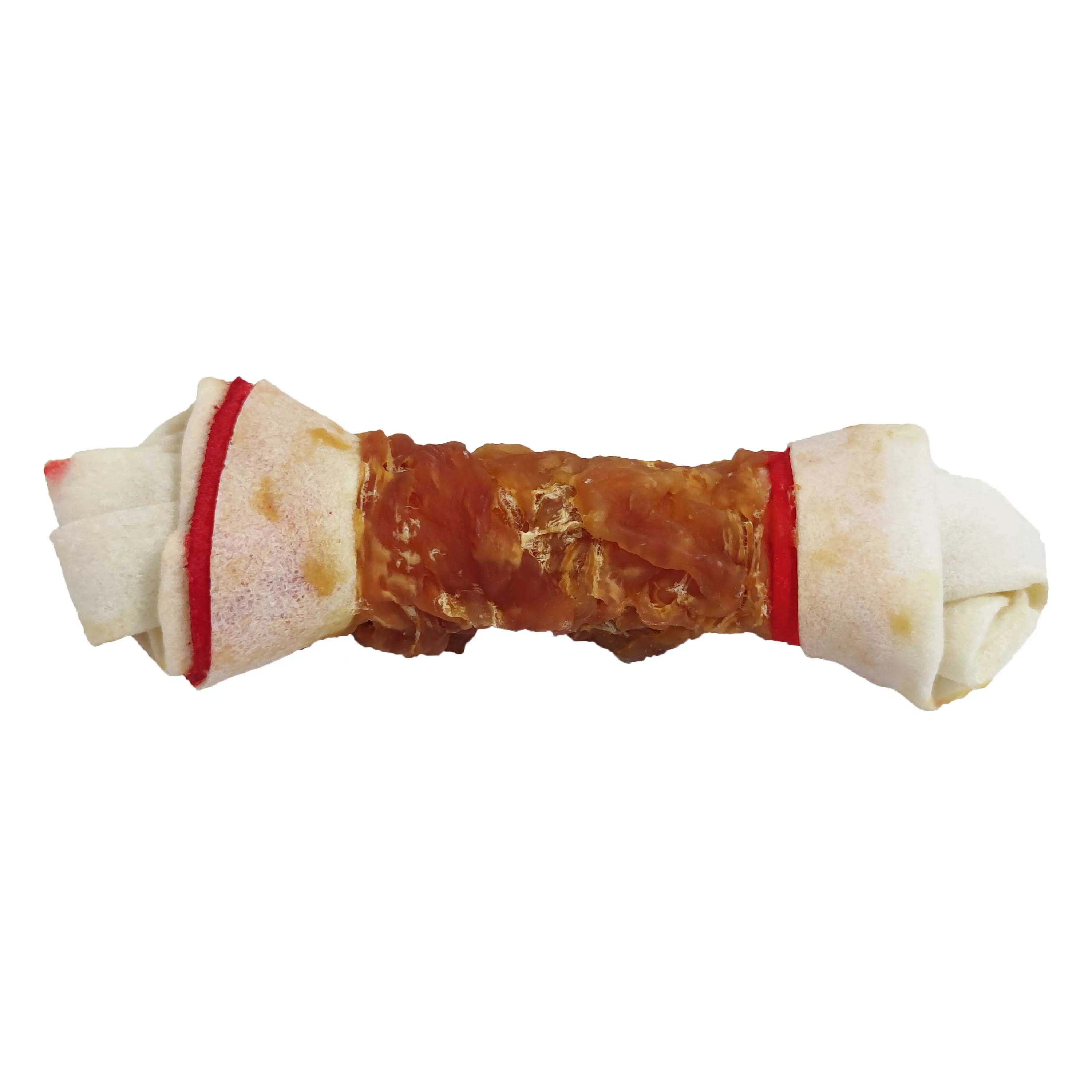 OEM ODM Factory Pet Food Dog Snack Dog Food Dog Treat Teething Stick Chicken Wrap Rawhide Bone