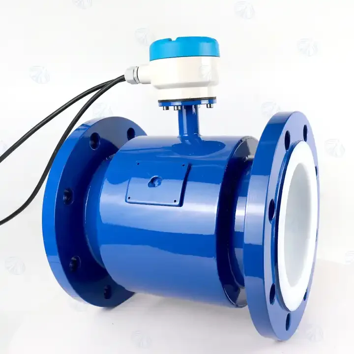 DN150mm PTFE Tantalum Electrode Electromagnetic Flowmeter Chloric Acid Wastewater Rubber Digital Magnetic Flow Meter