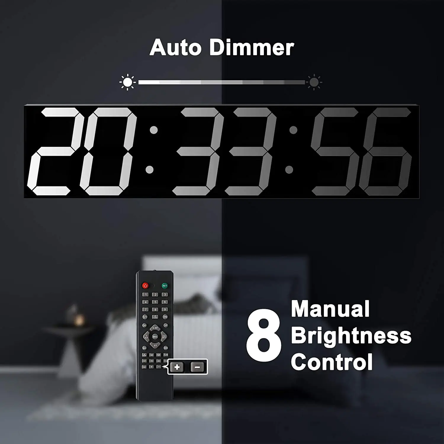 Fullwill Huge 27 Inch Large Big Oversized Digital LED Clock with Stopwatch Alarms Countdown Timer and Temperature