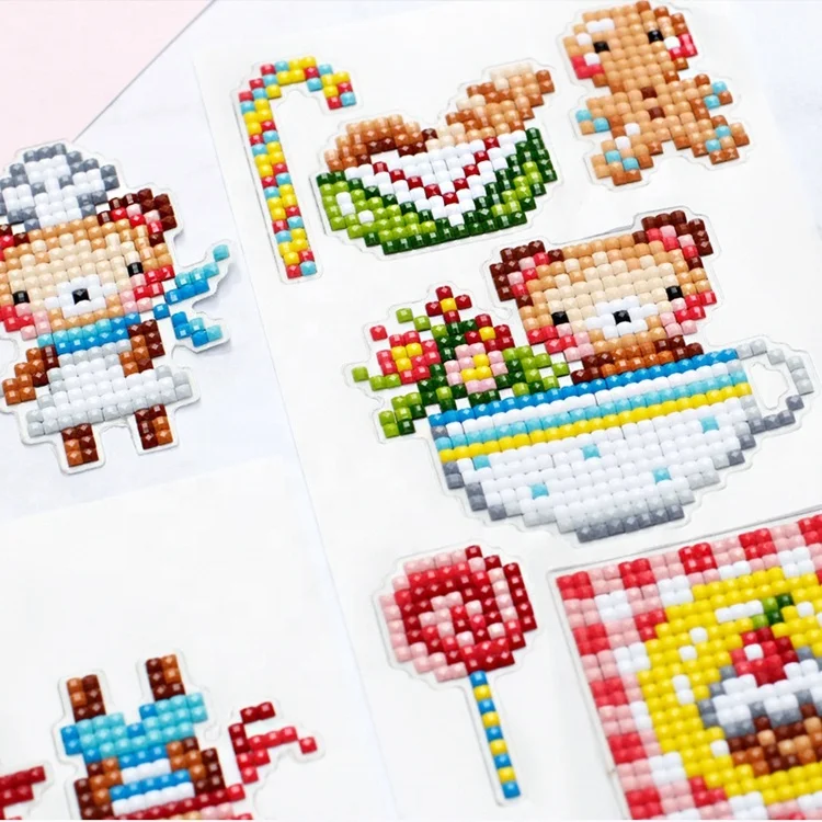 
2020 Children Diamond Painting Stickers Cartoon Diamond Puzzle Stickers DIY Handmade Diamond Refrigerator Magnet 