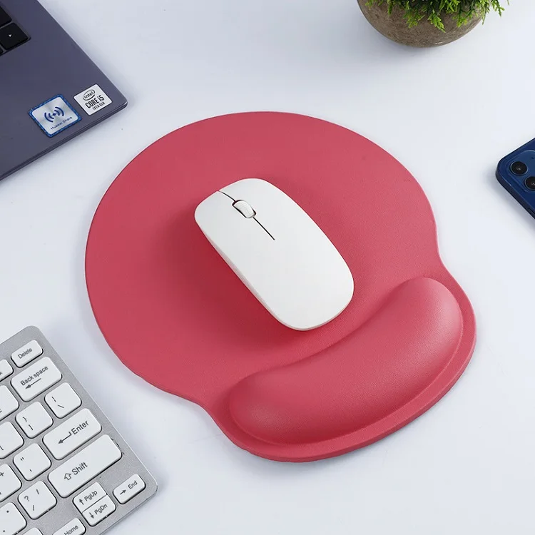 Red Fabric Heat Mouse Pads Wrist Rest Slow Rebound Mousepad With Wrist Support Ergonomic Mouse Pad For Working And Gaming