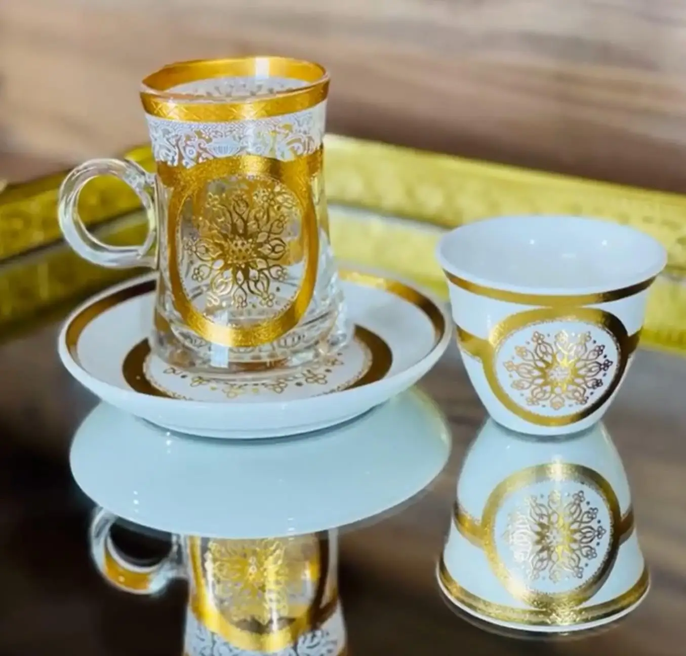 Легкая Роскошная Турецкая кофейная чашка эспрессо и блюдце чайный набор подарок для отеля вечеринки украшение дома