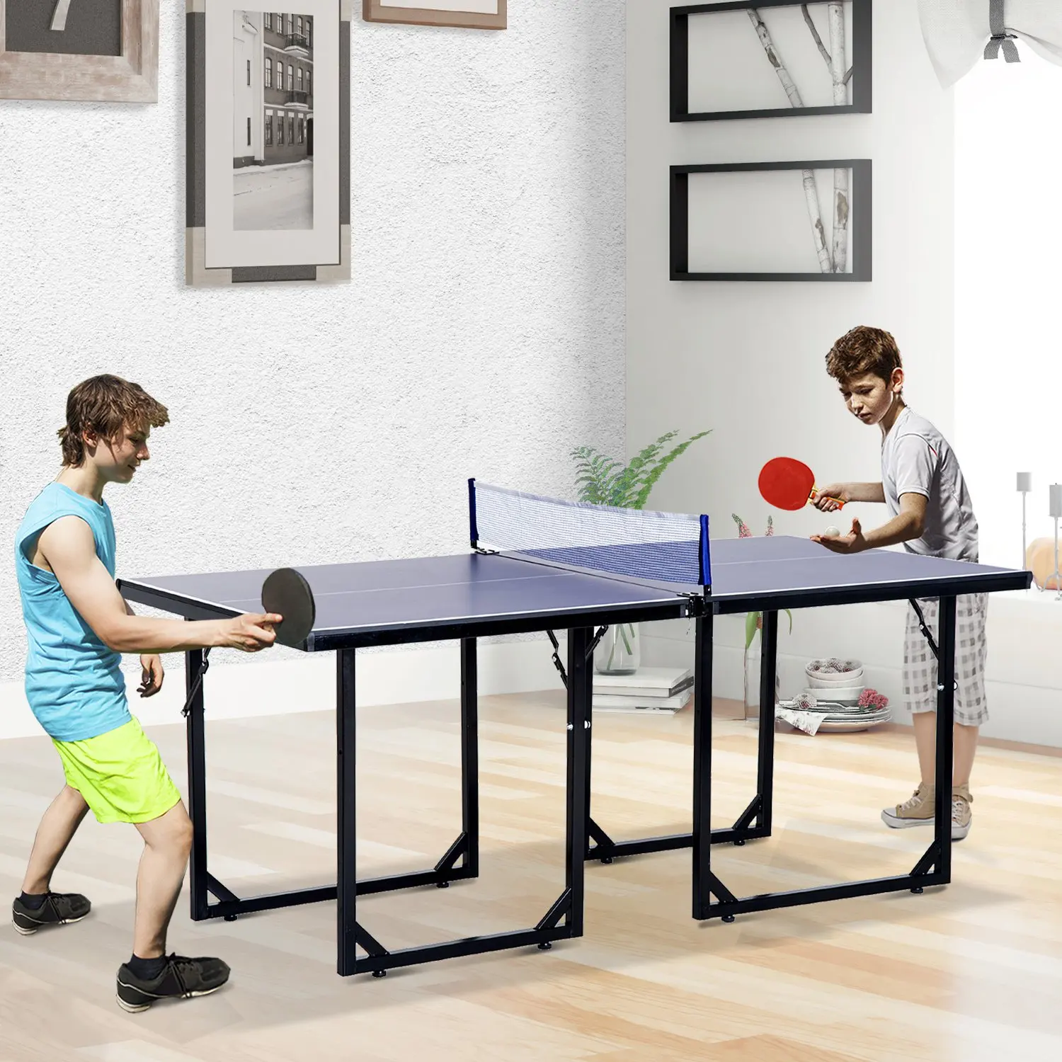 Indoor Sport Kids Table Tennis Table Folding Mini Tennis Table