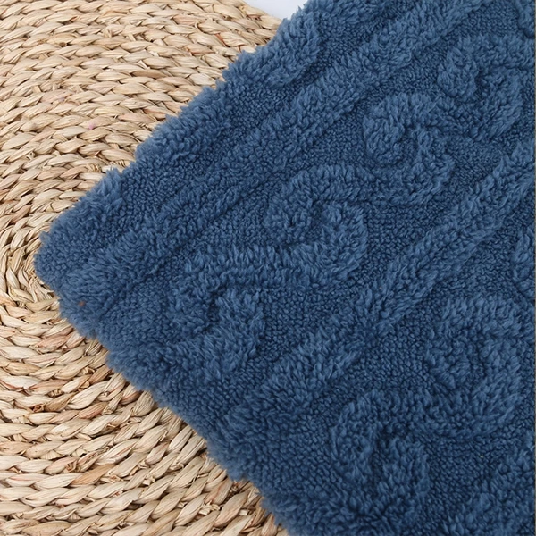 Shaoxing Textile Top Selling Sherpa 3D Jacquard plush Fleece Fabric OEM Two-side Warm Soft Plush Fleece Jacquard Sherpa Fabric