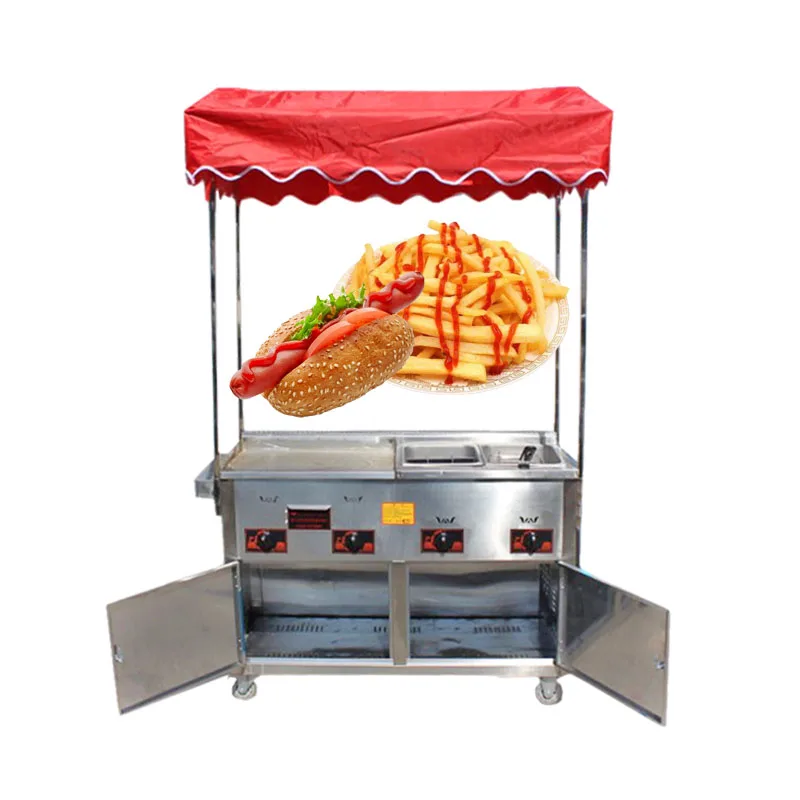 Diversified Customization Oden Potato Tower Donuts Cart Gas Hand Push Food Cart