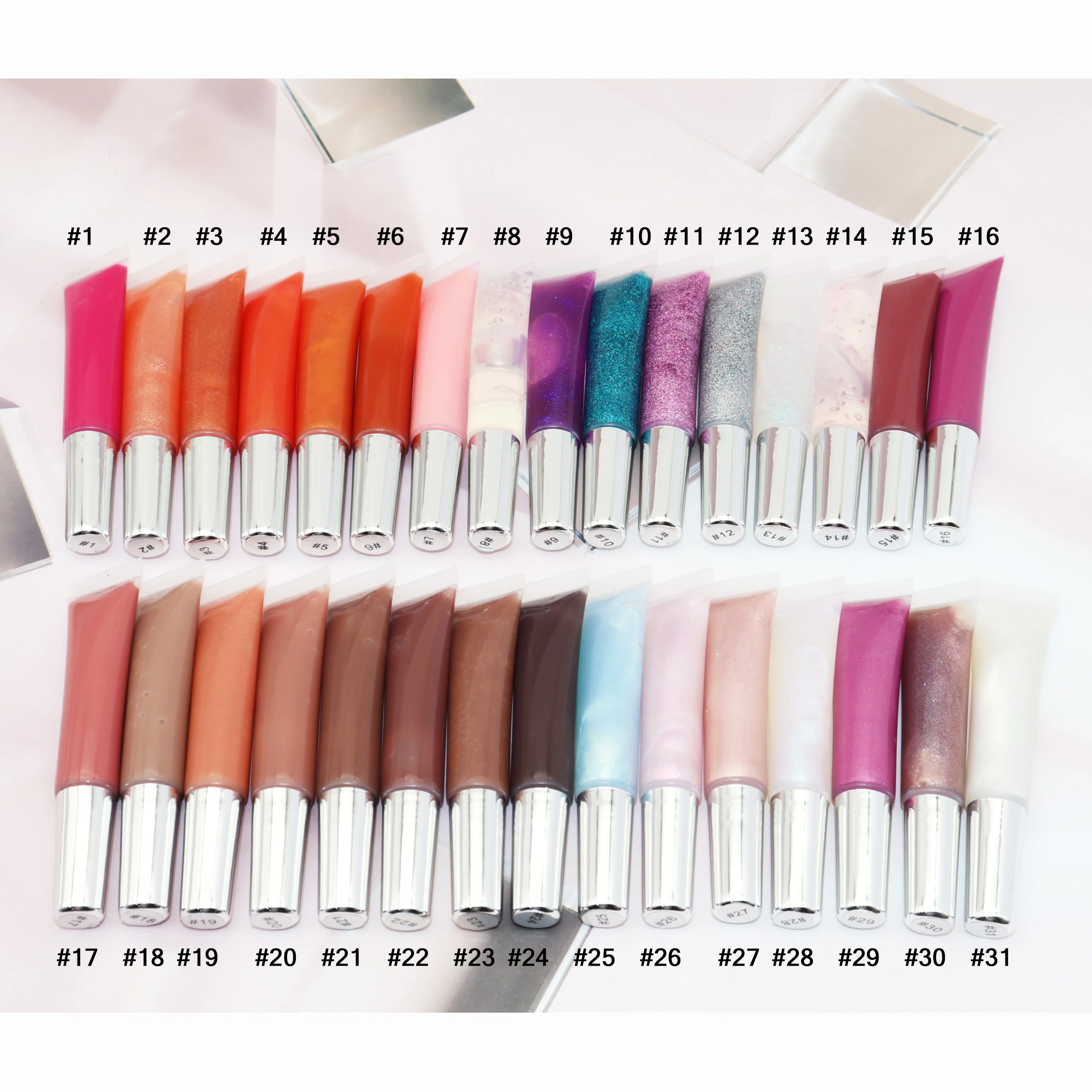 Own Vegan Wholesale Custom Lips Makeup Pigment Glitter Lip Plumping Gloss Base Flavored Lip Gloss