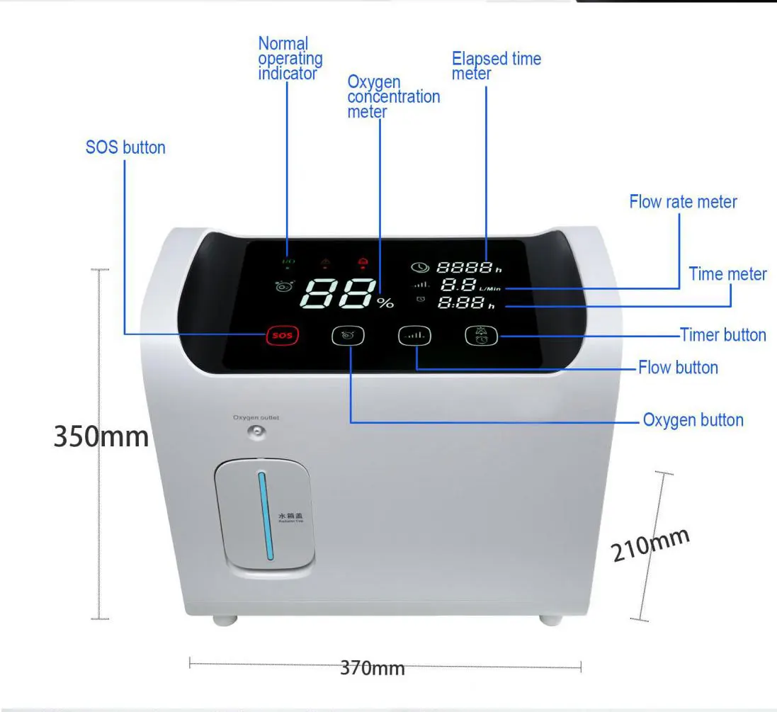 Exclusive Home Health Care Oxygen Inhaler Portable 2L Oxygen Concentrator for Pregnant Women and Infants
