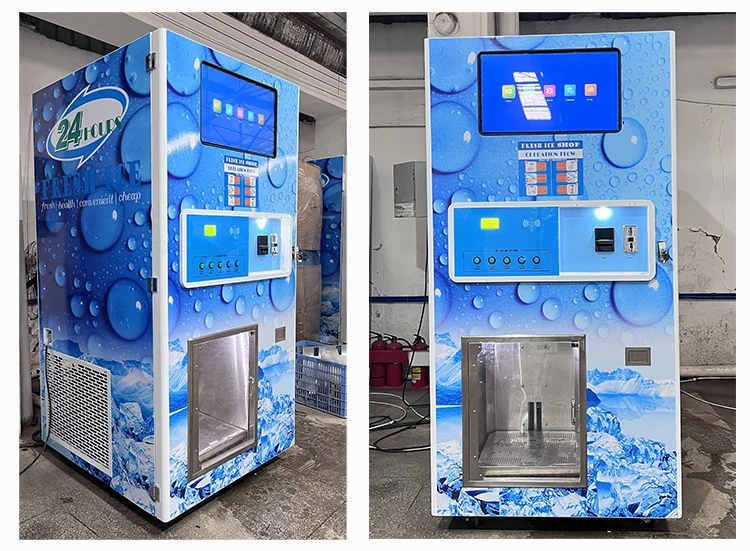 China Direct Factory Outdoor Commercial Automatic Self-Service Bagged Cube Ice Vending Machine with Auto Bagging