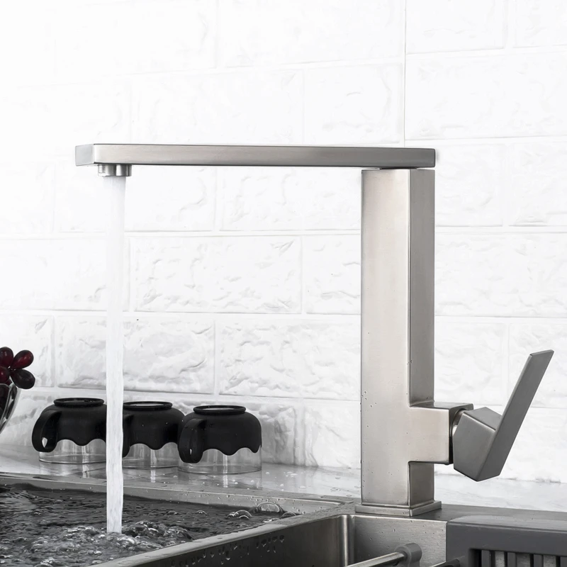 360 degree rotatable flexible ceramic cartridge durable kitchen faucet