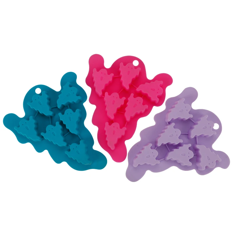 Leatchliving Hot sells Food Grade Silicone Halloween series ghost ice lattice and cake mold