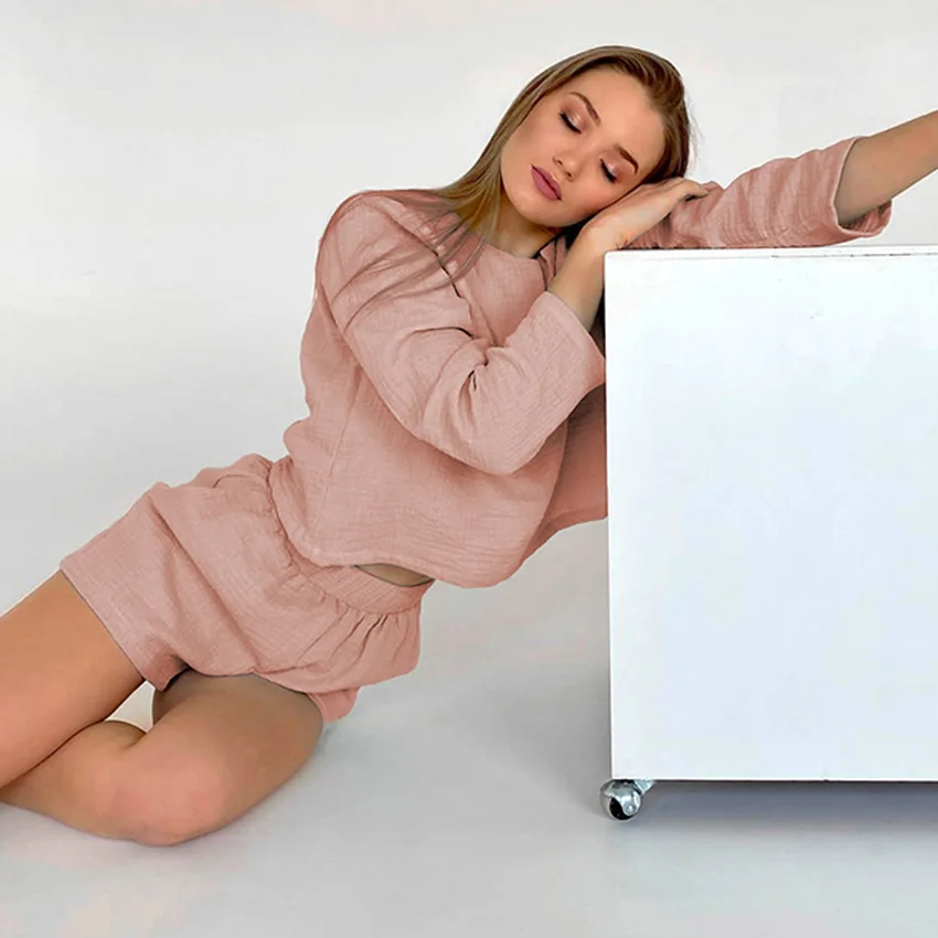 women girls loungewear nighty nightgown nightclothes home sleep night wear nightwear sleepwear custom linen pajamas for women