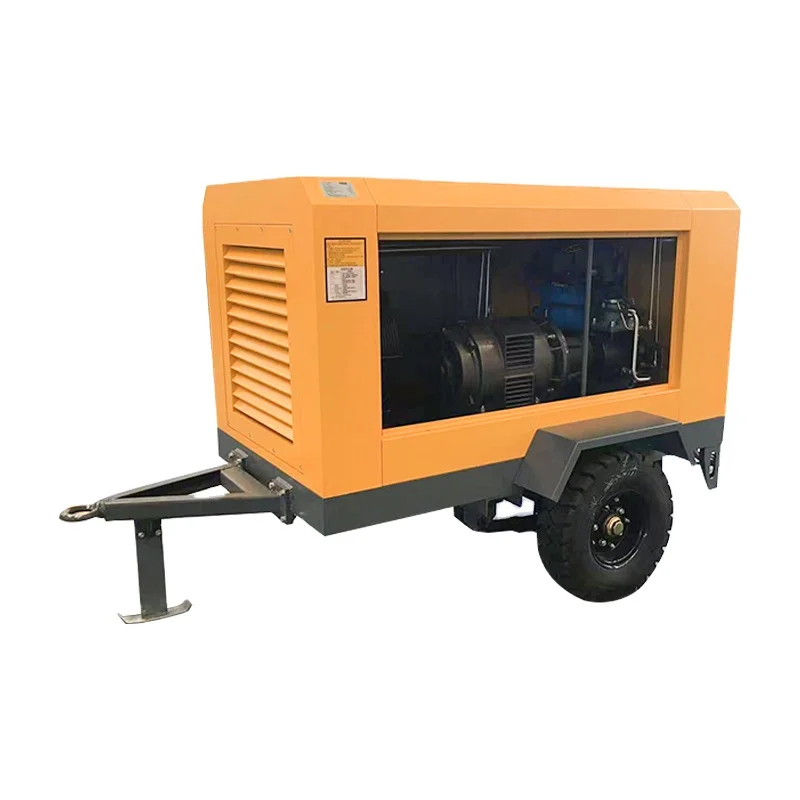High pressure Diesel Wheel Portable air compressor for water drilling machine