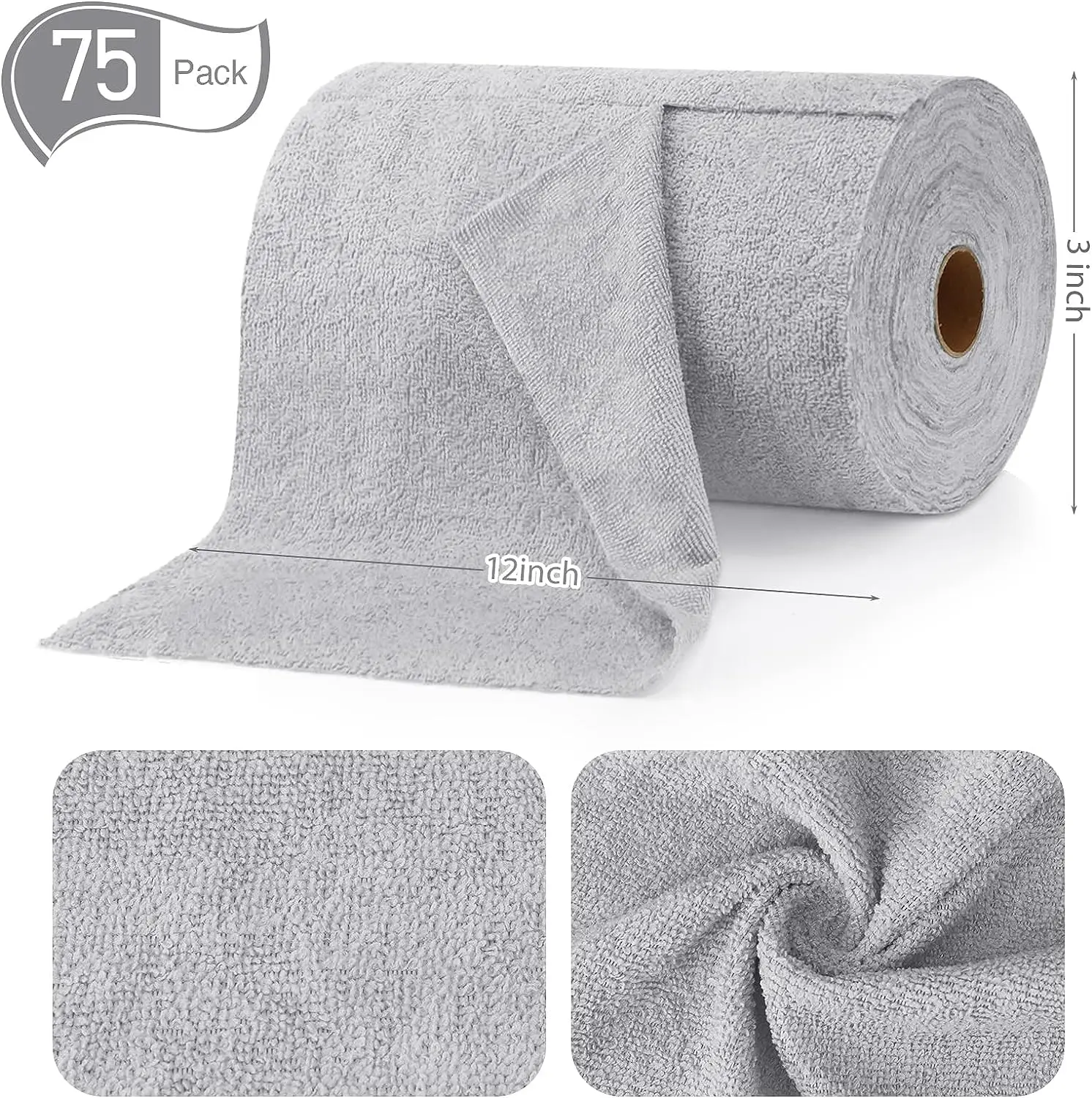 Microfiber Cleaning Cloth Roll 50/75/100 Pack Tear Away Towels 30x30cm Reusable Washable Rags Towel Fabric