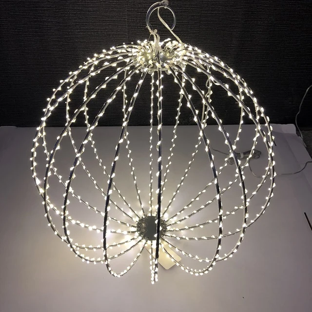 LED 3D Three-dimensional Ball Light Outdoor Waterproof Landscape Luminous Ball Pendant Light