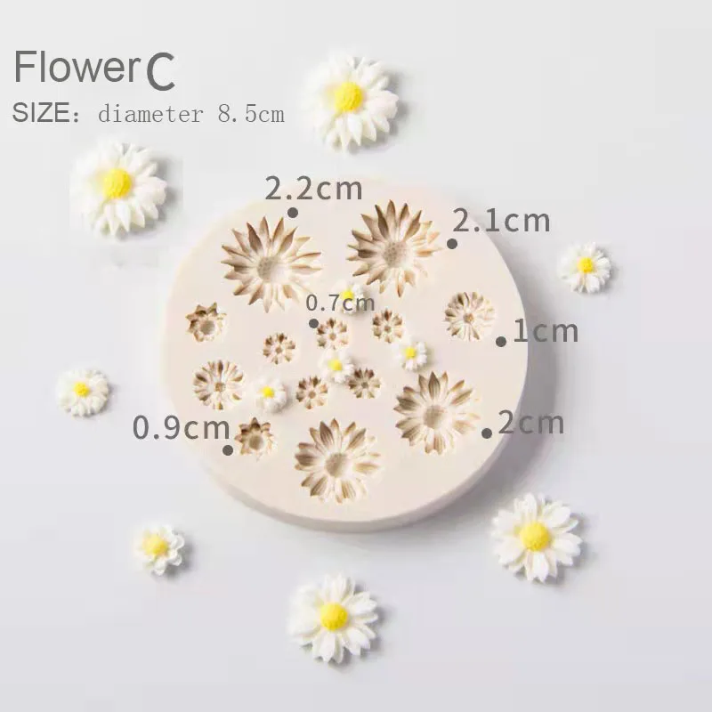 wholesale tiny fancy Hyperfine flower Cake ornament fondant cake flower shape silicone cake mold