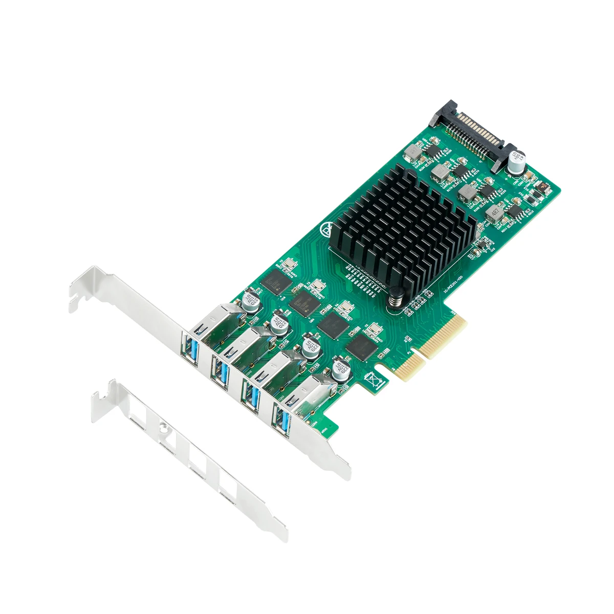 Expansion Card Computer Stock Each Port Arrive 5gbps Upd7202 Chip 20gbps Independent 4-channel USB3.0 Pcie3.0 PCBA Green IOCREST