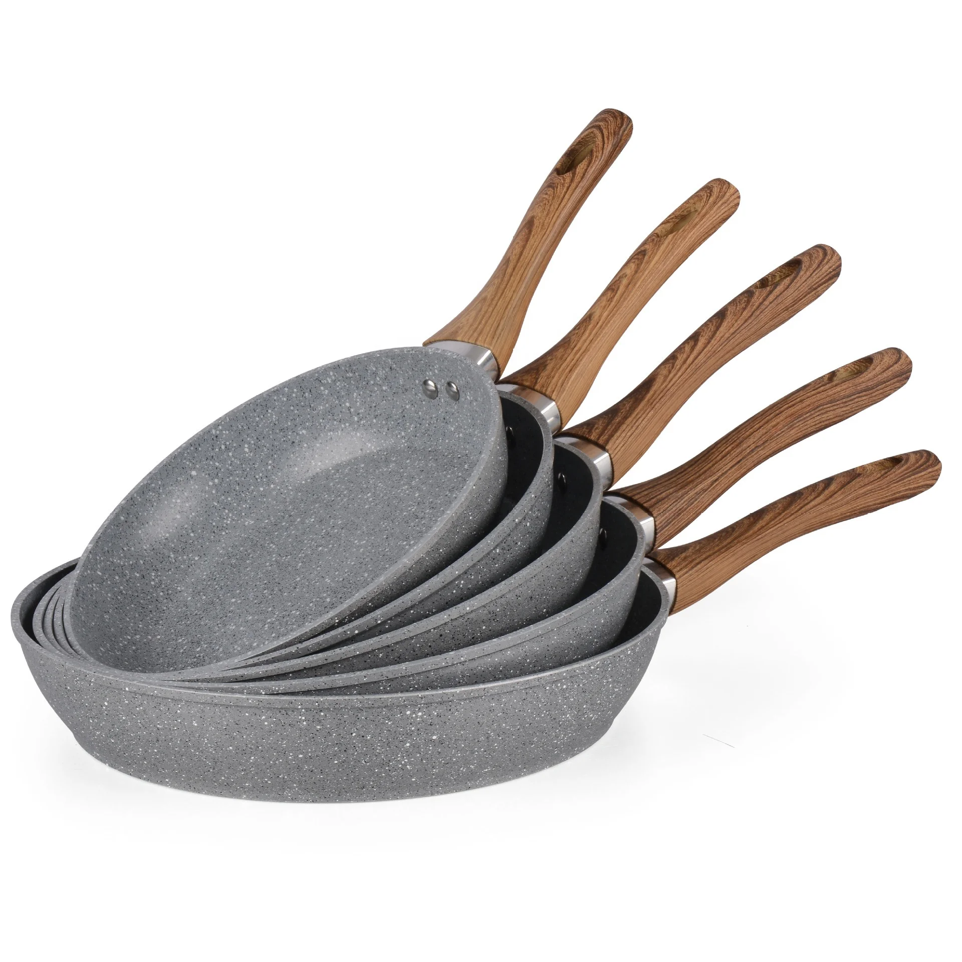 Weinuo factory wholesale 1820/22/24/26/28/30cm forged  marble coating non stick  frying pan with silk screen printing