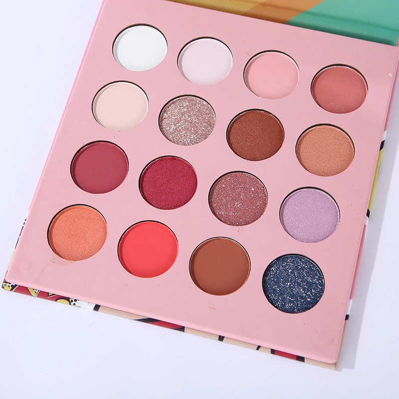 Eye Shadow Vegan Talc-free White Red Pink 16 Colors Mineral Eye Make up Shimmer Matte Eyeshadow Palette With Makeup Mirror