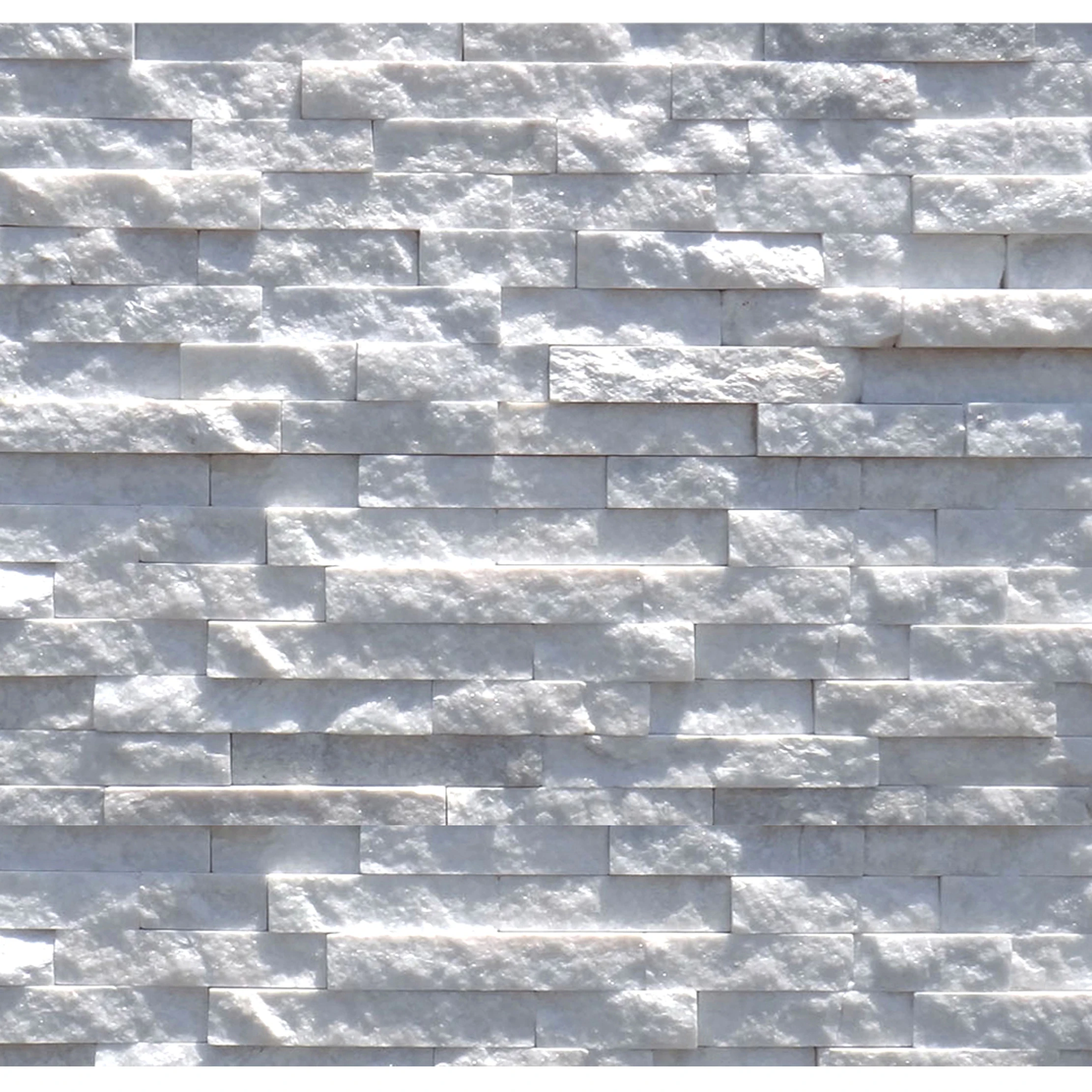 3d decoration white quartz split face cladding stone tile wall panel picture