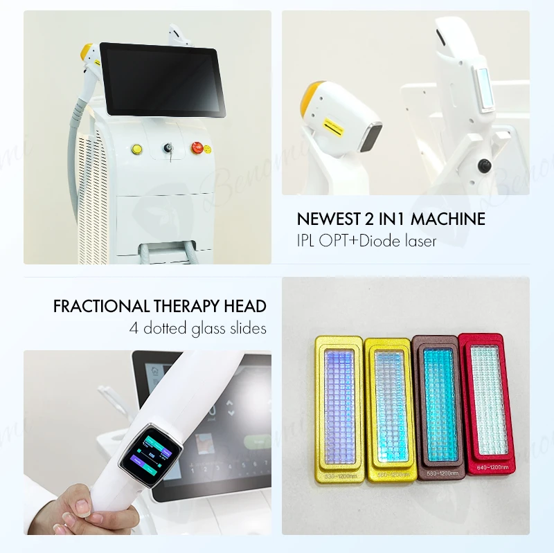 2024 IPL + Diode laser 4 wavelengths titanium  ice hair removal unlimited flashes skin care machine