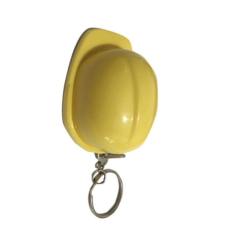 custom plastic keychain cartoon hard hat bottle opener keyring